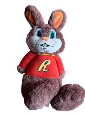 Plush Bunny Character Toy - Brown with Red Shirt